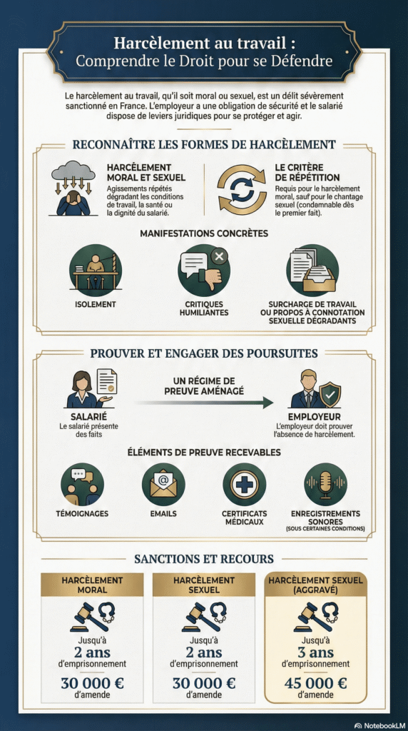 Infographie - harcèlement au travail - vos droits